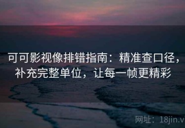 可可影视像排错指南：精准查口径，补充完整单位，让每一帧更精彩