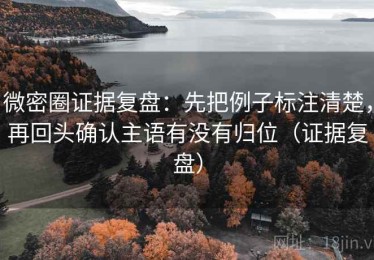 微密圈证据复盘：先把例子标注清楚，再回头确认主语有没有归位（证据复盘）