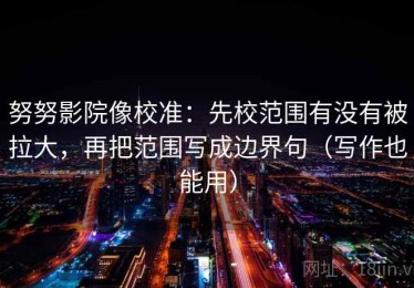 努努影院像校准：先校范围有没有被拉大，再把范围写成边界句（写作也能用）