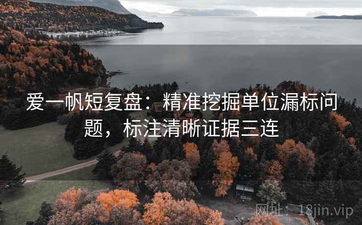 爱一帆短复盘:精准挖掘单位漏标问题,标注清晰证据三连 爱一帆短复盘:精准挖掘单位漏标问题,标注清晰证据三连